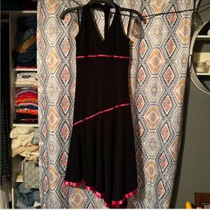 2000s Taboo Black Dress with Pink Trim